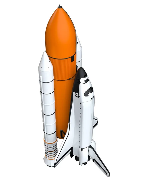 Nave Espacial Rocket Sobre Fondo Blanco — Foto de Stock
