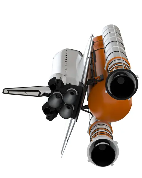 Beyaz Arkaplanda Roket Uzay Gemisi — Stok fotoğraf