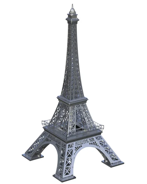 Torre Eiffel Aislada Sobre Fondo Blanco Representación Ilustración —  Fotos de Stock