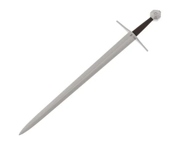 Épée Isolée Sur Fond Blanc Rendu — Photo
