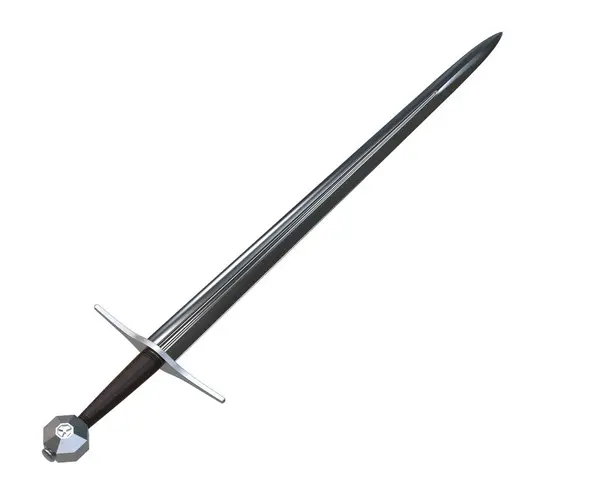 Espada Aislada Sobre Fondo Blanco Representación — Foto de Stock
