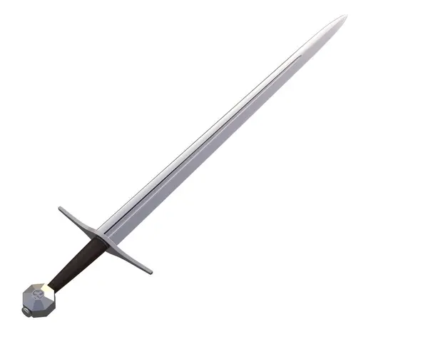 Schwert Isoliert Auf Weißem Hintergrund Rendering — Stockfoto