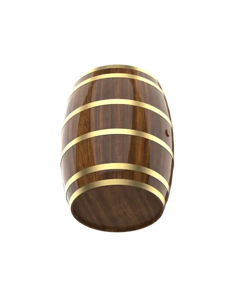 Rendering Wooden Barrel White — Stock Photo, Image