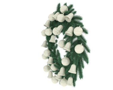 Beyaz arka plan üzerinde izole yeşil Noel ağacı