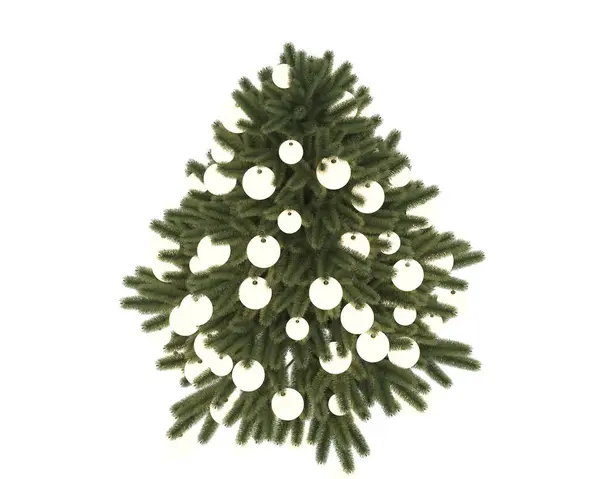 Beyaz Arkaplanda Izole Edilmiş Noel Ağacı — Stok fotoğraf