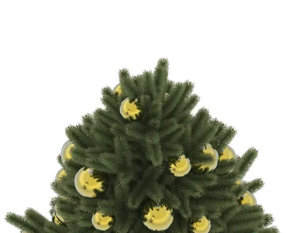 Kerstboom Geïsoleerd Witte Achtergrond — Stockfoto