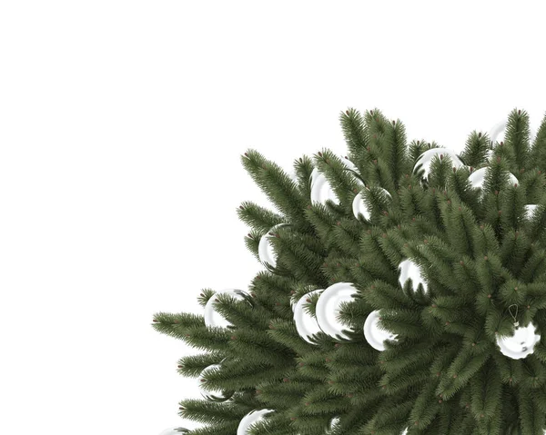 Jul Träd Isolerad Vit Bakgrund — Stockfoto