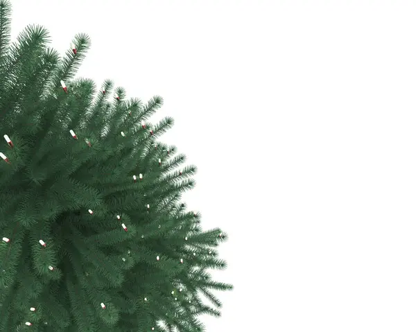 Різдвяна Ялинка Ізольована Білому Тлі — стокове фото
