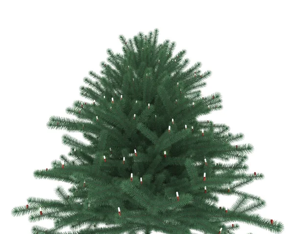 Árvore Natal Isolada Fundo Branco — Fotografia de Stock