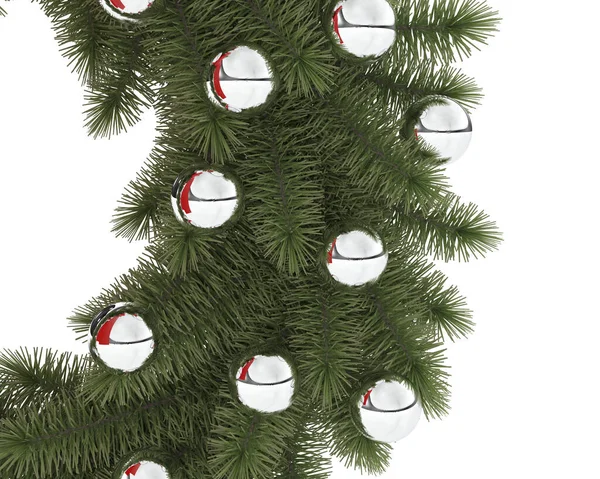 Kerstballen Opknoping Een Kerstboom — Stockfoto