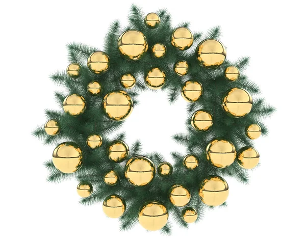 Рождественский Венок Белом Фоне — стоковое фото