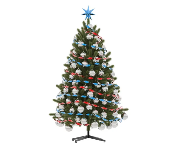 Vánoční Strom Bílém Pozadí — Stock fotografie
