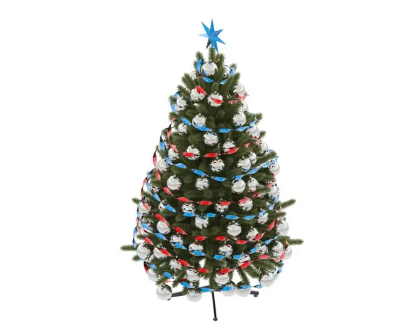 Weihnachtsbaum Auf Weißem Hintergrund — Stockfoto