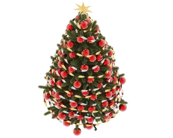 Vánoční Strom Bílém Pozadí — Stock fotografie