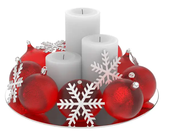 Skleněná Vánoční Koule Izolovaných Bílém Pozadí — Stock fotografie