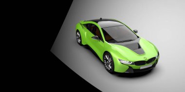 Spor araba arka planda izole edildi. 3d görüntüleme - illüstrasyon 