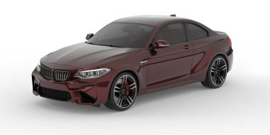 Beyaz arkaplanda 3 boyutlu araba çizimi