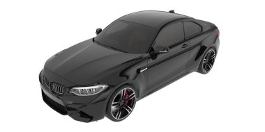 Beyaz arkaplanda 3 boyutlu araba çizimi