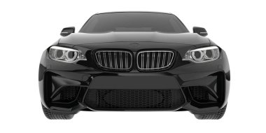 Beyaz arkaplanda 3 boyutlu araba çizimi