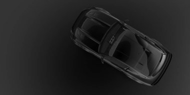 Gerçekçi sahnede Mustang Eleanor arabası. 3d görüntüleme - illüstrasyon