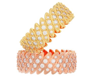 Üç boyutlu değerli yüzükler.