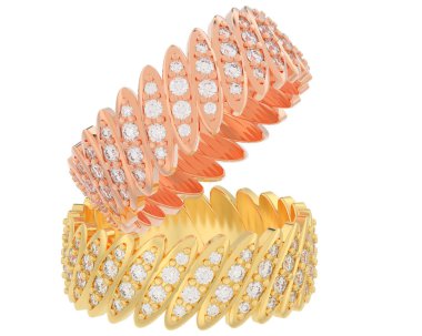 Üç boyutlu değerli yüzükler.