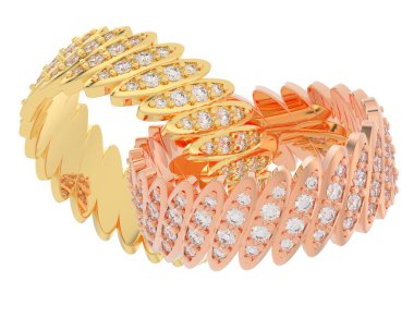 Üç boyutlu değerli yüzükler.