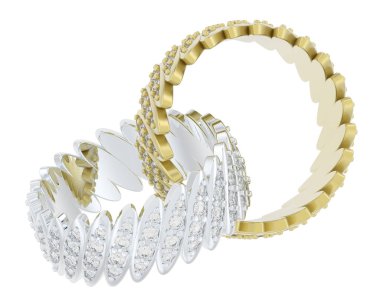 Üç boyutlu değerli yüzükler.