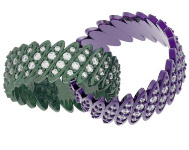 Üç boyutlu değerli yüzükler.