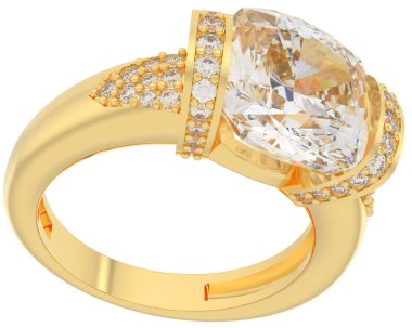 Üç boyutlu değerli yüzük.