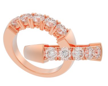 Üç boyutlu değerli yüzükler.