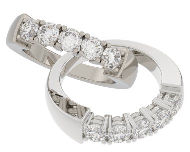 Üç boyutlu değerli yüzükler.