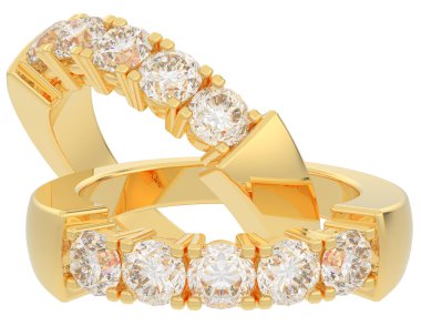 Üç boyutlu değerli yüzükler.