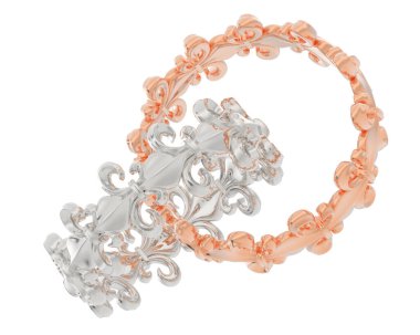 Çok güzel dekoratif değerli bir mücevherin üç boyutlu resmi.