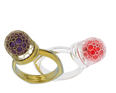 Çok güzel dekoratif değerli bir mücevherin üç boyutlu resmi.