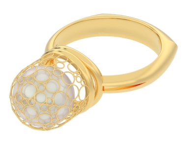 Çok güzel dekoratif değerli bir mücevherin üç boyutlu resmi.