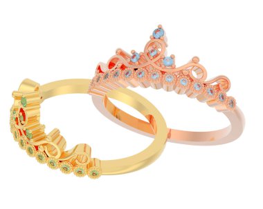 Çok güzel dekoratif değerli bir mücevherin üç boyutlu resmi.