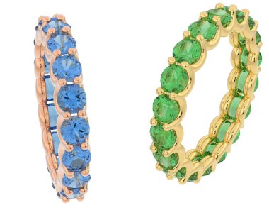 Çok güzel dekoratif değerli bir mücevherin üç boyutlu resmi.