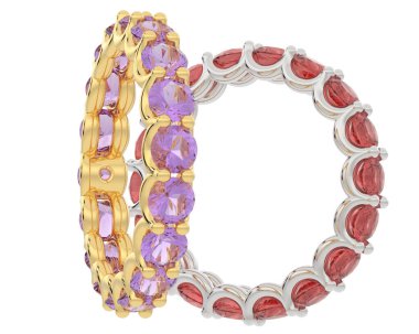 Çok güzel dekoratif değerli bir mücevherin üç boyutlu resmi.