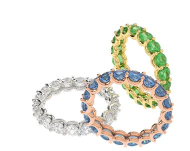 Üç boyutlu değerli yüzükler.