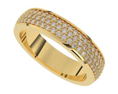 Beyaz arkaplanda izole edilmiş değerli halka     