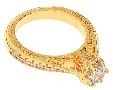 Beyaz arkaplanda izole edilmiş değerli halka     