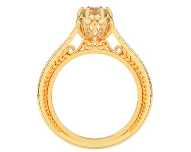 Beyaz arkaplanda izole edilmiş değerli halka     