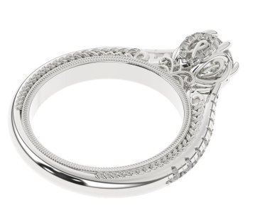 Beyaz arkaplanda izole edilmiş değerli halka     