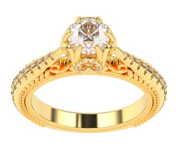 Beyaz arkaplanda izole edilmiş değerli halka     