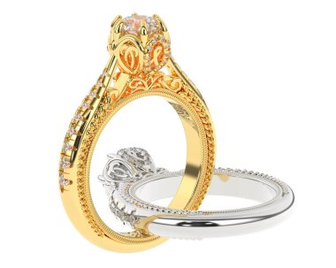 Üç boyutlu değerli yüzükler.