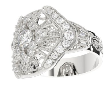 Beyaz arkaplanda izole edilmiş değerli halka     