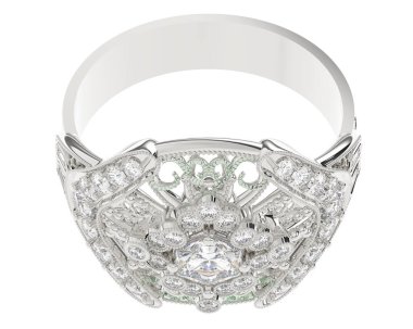 Beyaz arkaplanda izole edilmiş değerli halka     