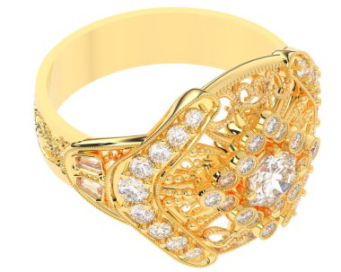 Beyaz arkaplanda izole edilmiş değerli halka     