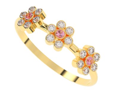 Beyaz arkaplanda izole edilmiş değerli halka     